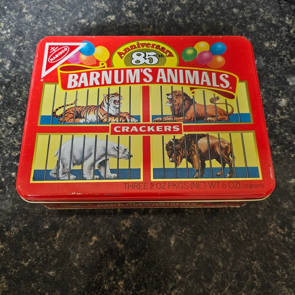 Vintage 1987 Nabisco Barnum's Animal Crackers 85th Anniversary Tin
